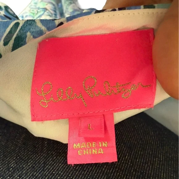 Lilly Pulitzer Zadie Maxi Dress Tails Of The Sea Purple Blue Green Size Large - Picture 13 of 13